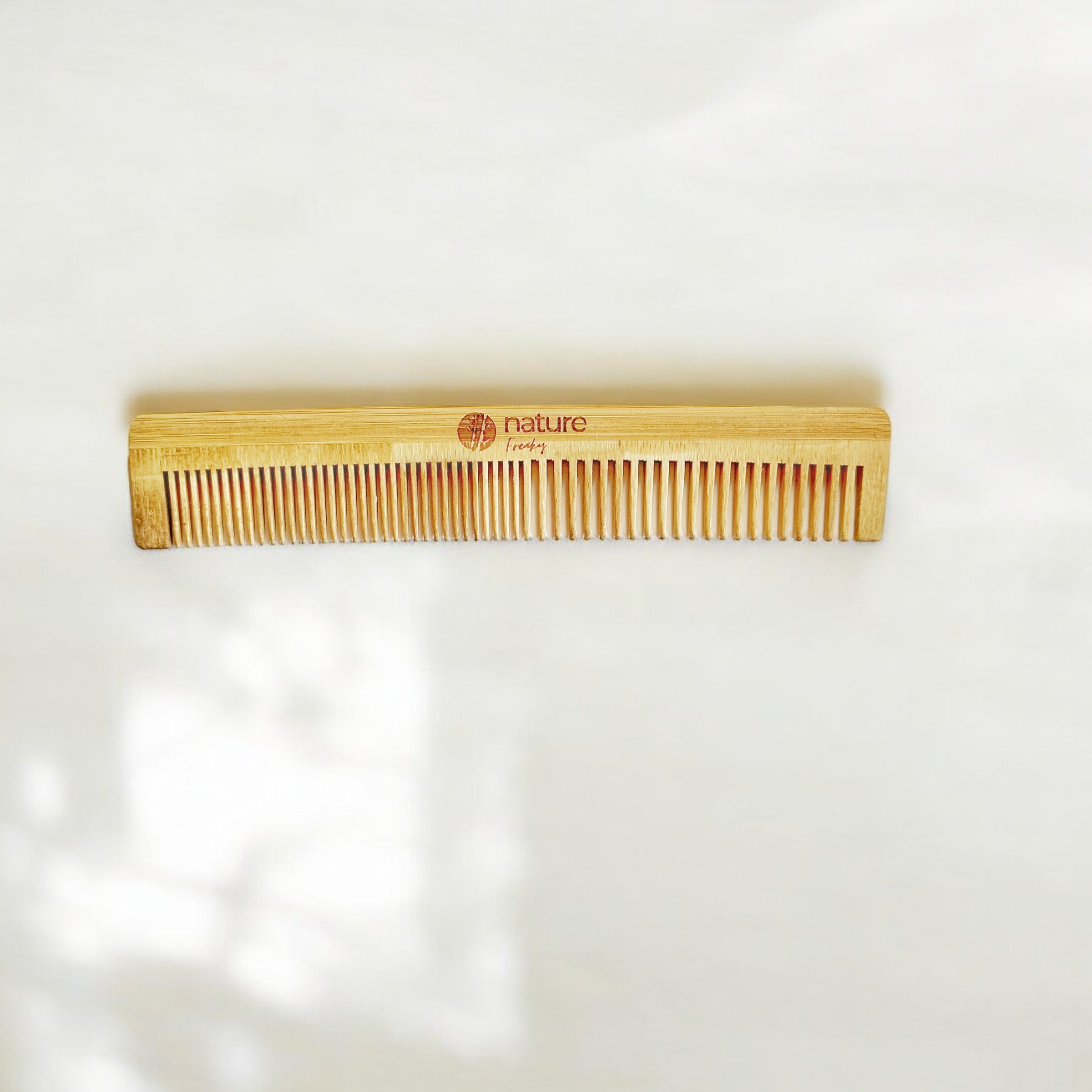 Dual-Sided Bamboo Comb with Wide & Narrow Teeth Nature Freaky