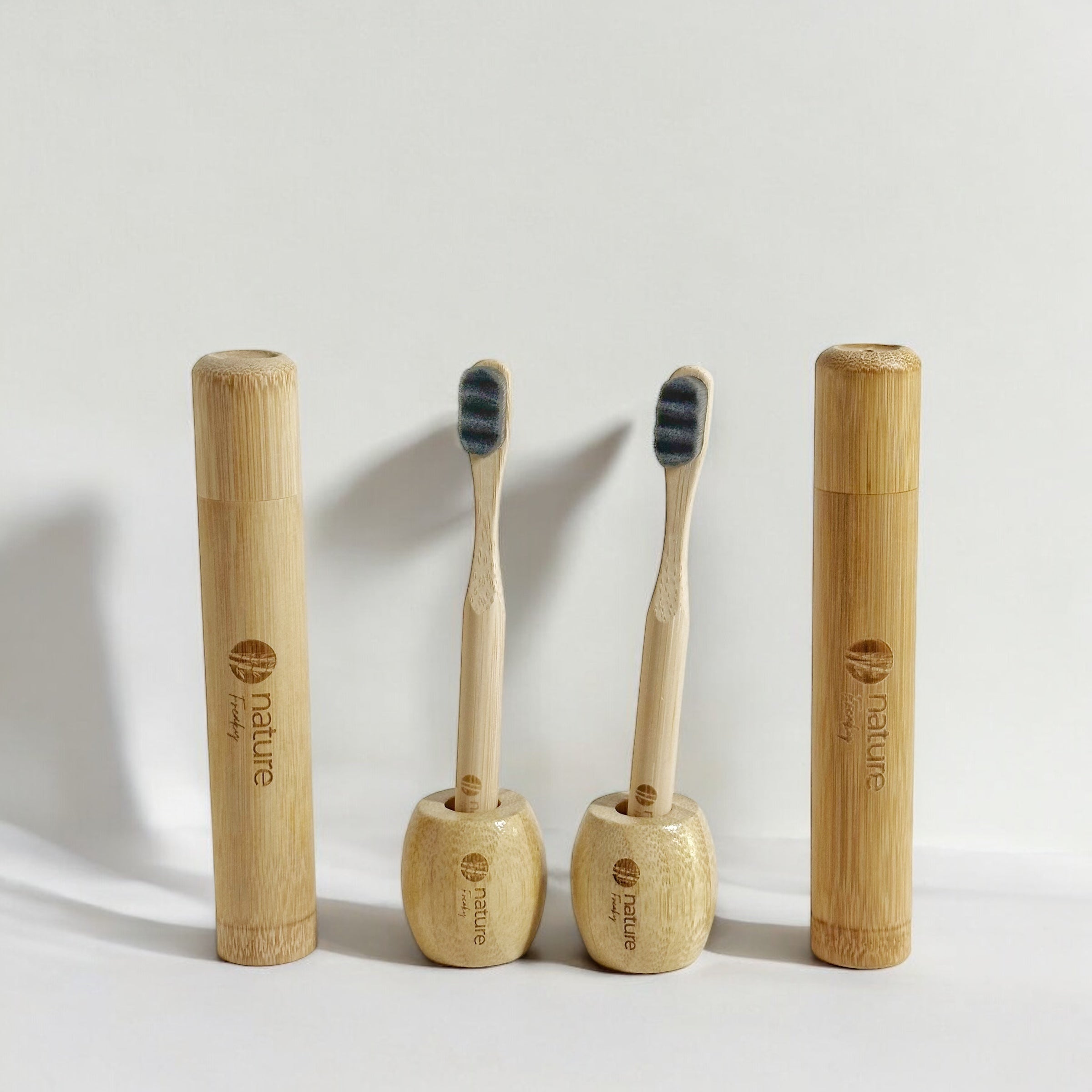 BAMBOO TOOTHBRUSH - ULTRASOFT NANO BRISTLES FOR ECO-FRIENDLY ORAL CARE BLACK KIDS KIT X 2 Nature Freaky