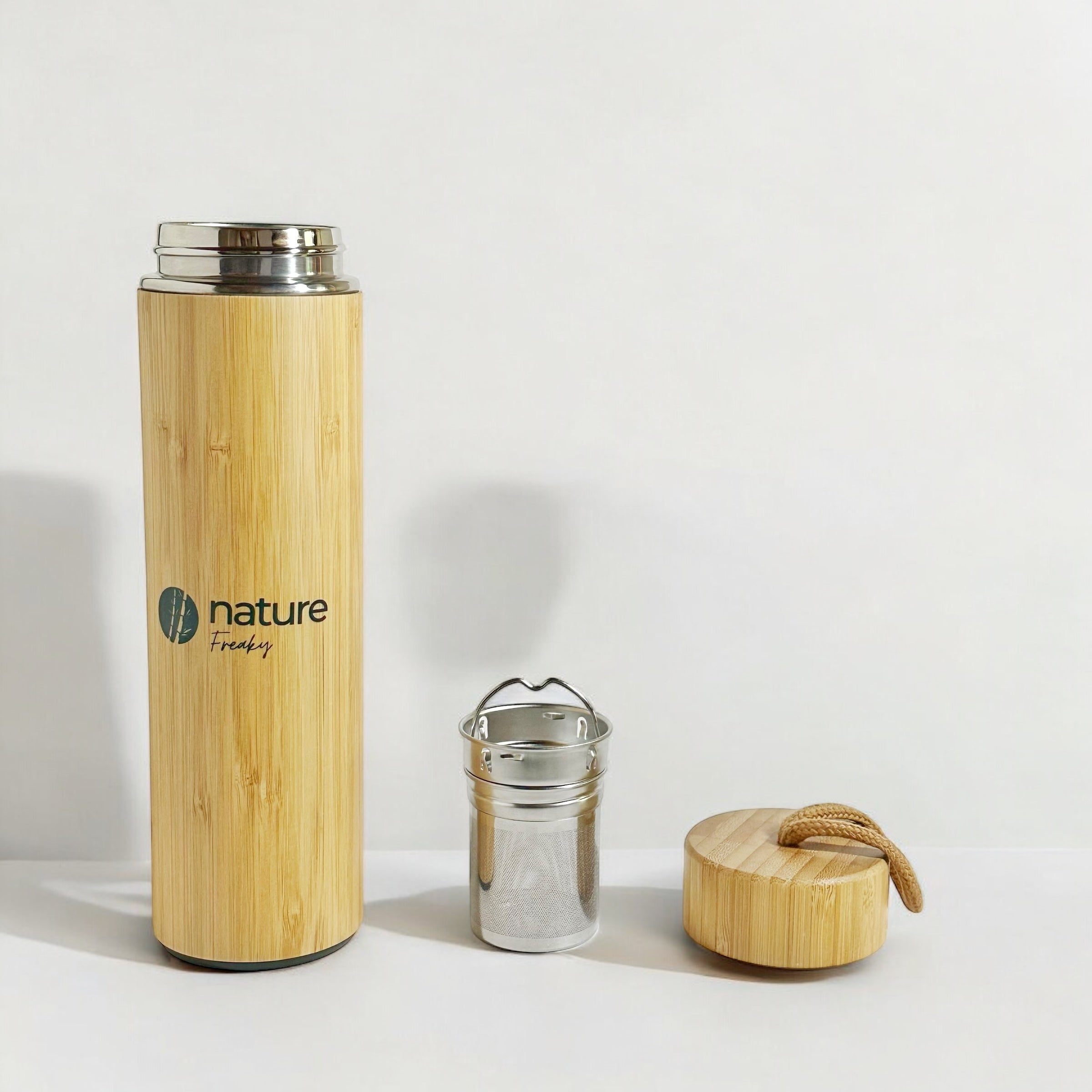 ECO-FRIENDLY BAMBOO BOTTLE WITH INFUSER &amp; STRAINER Nature Freaky