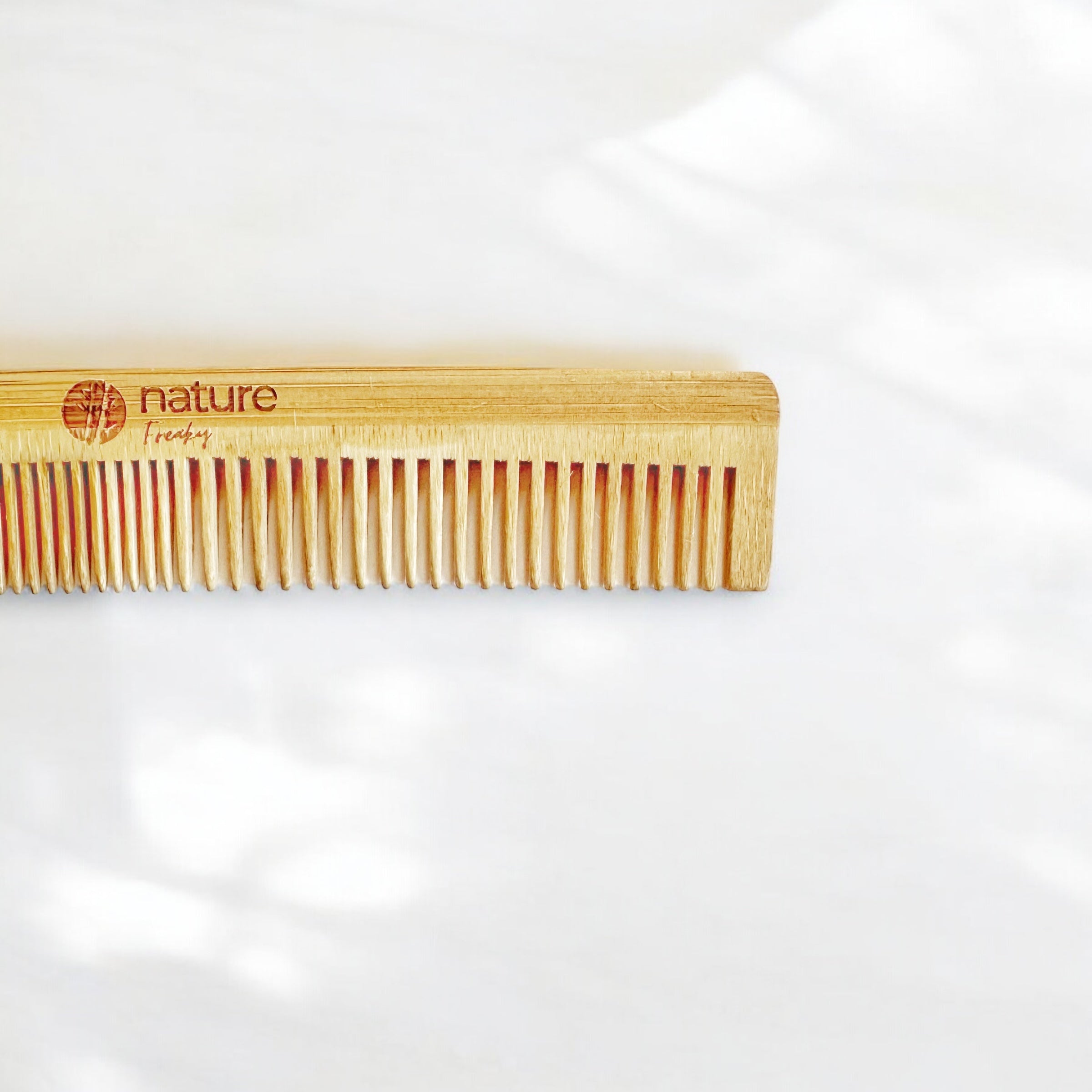 Dual-Sided Bamboo Comb with Wide & Narrow Teeth Nature Freaky