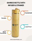 ECO-FRIENDLY BAMBOO BOTTLE WITH INFUSER & STRAINER Nature Freaky