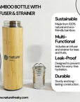 ECO-FRIENDLY BAMBOO BOTTLE WITH INFUSER & STRAINER Nature Freaky